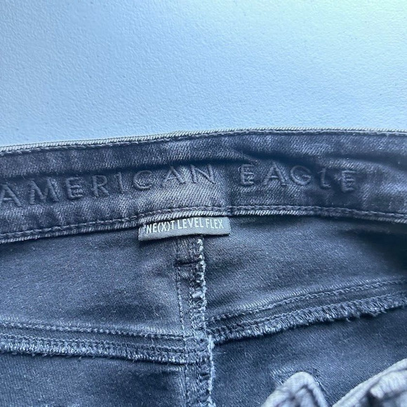 American Eagle Mens Jeans Black 31x30 Original Straight Denim Stretch Cotton - Picture 5 of 7